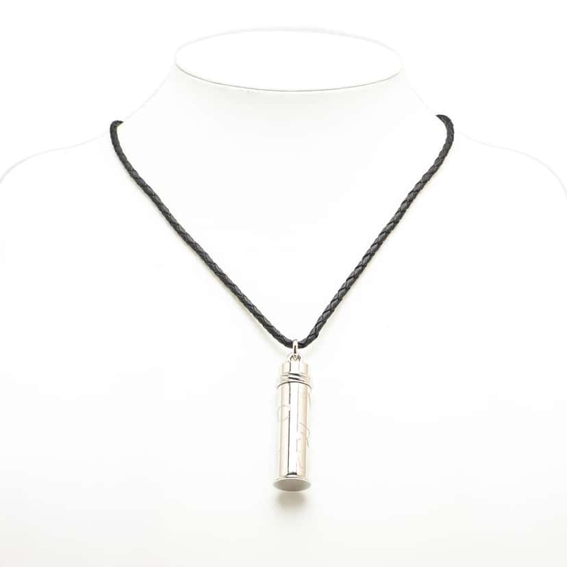 Cartier Silver Plated Logo Pill Case Pendant Necklace Silver Metal Good condition - Box View