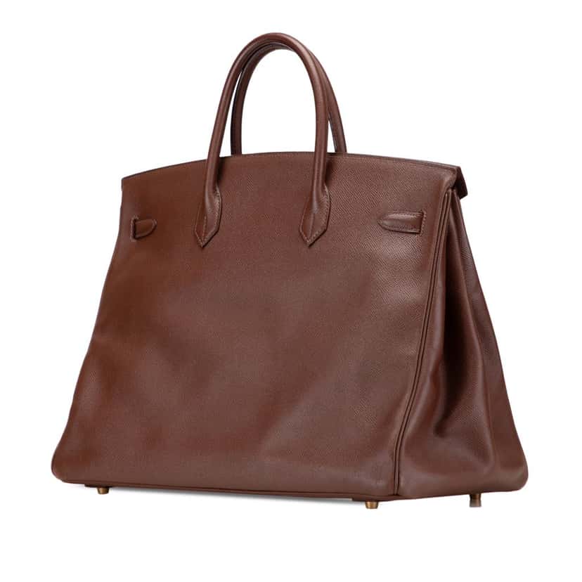 Hermès Courchevel Birkin Retourne 40 Brown Leather Good condition - Back View