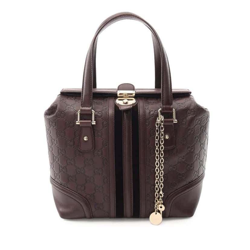 Gucci Guccissima Treasure Handbag Brown Leather Good condition - Front View