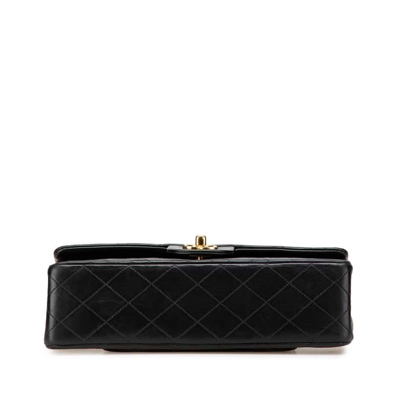 Chanel Medium Classic Lambskin Double Flap Black Leather Good condition - Inside View