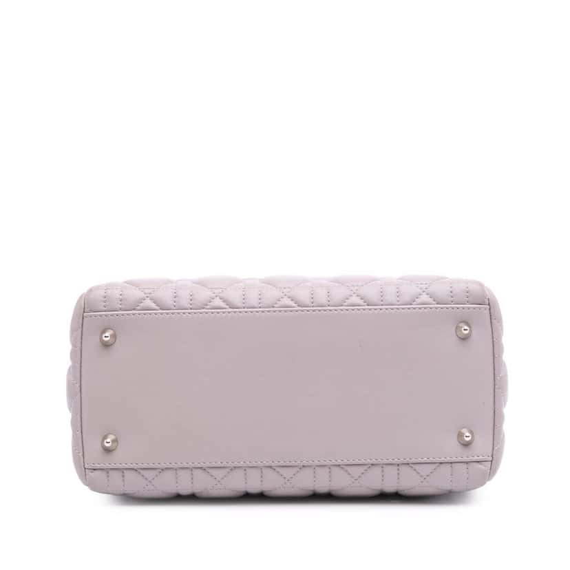 Dior Medium Lambskin Cannage Lady Dior Purple Leather Good condition - Inside View