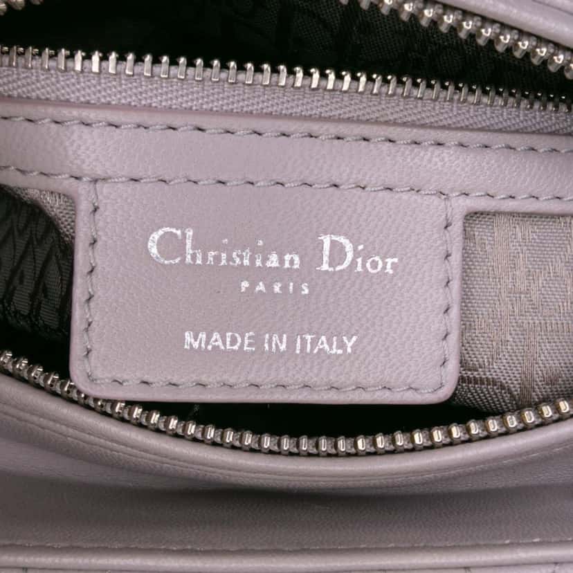 Dior Medium Lambskin Cannage Lady Dior Purple Leather Good condition - Box View