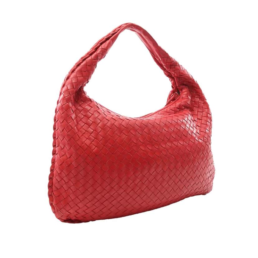 Bottega Veneta Small Nappa Intrecciato Veneta Hobo Red Leather Good condition - Back View