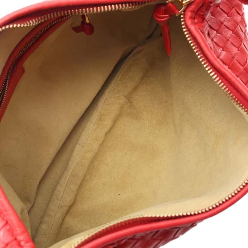 Bottega Veneta Small Nappa Intrecciato Veneta Hobo Red Leather Good condition - Inside View