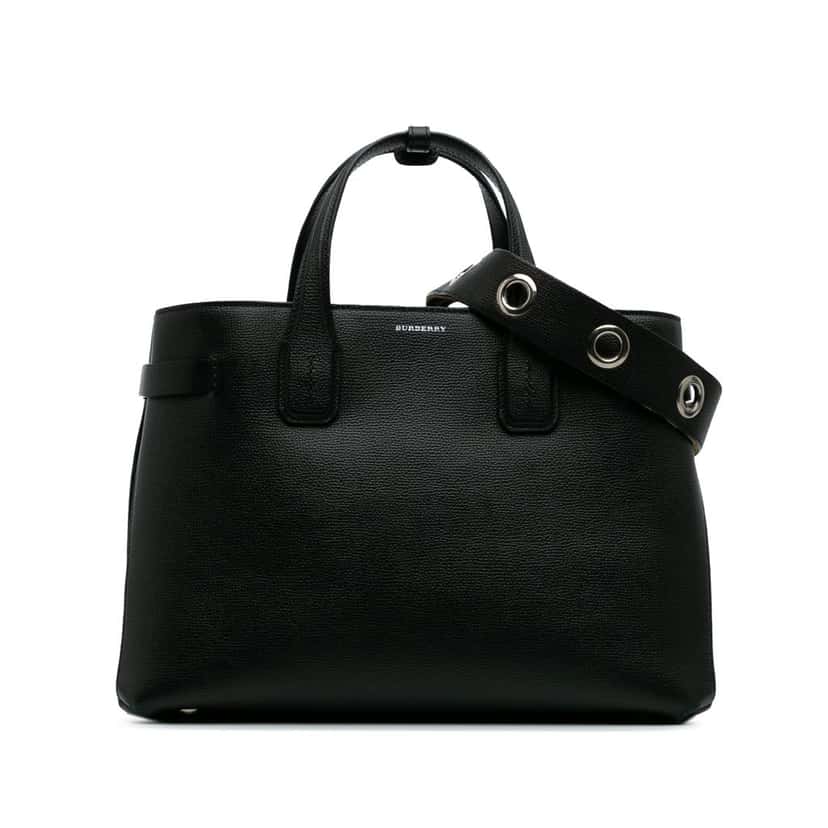 Burberry Medium Leather Banner Satchel Black Leather Good condition - Front View
