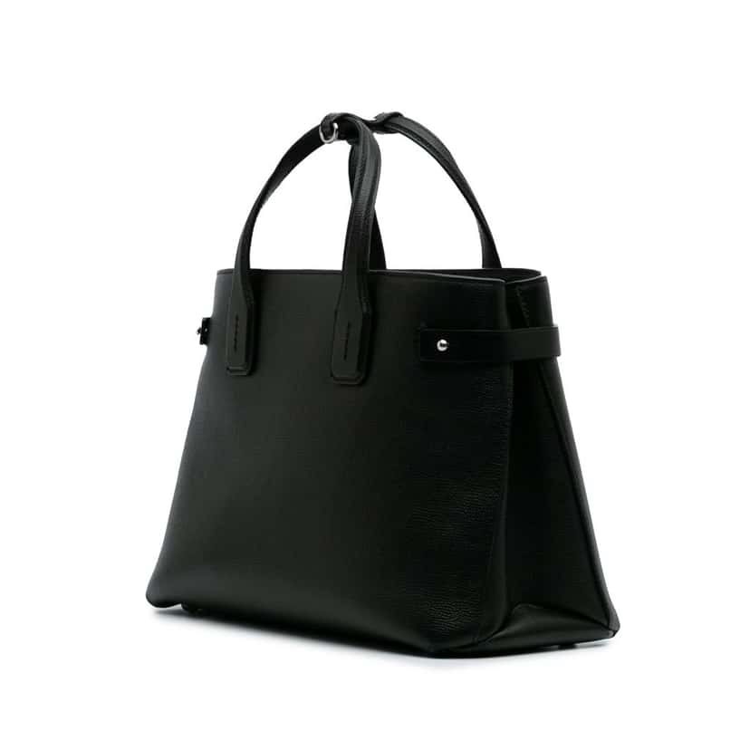 Burberry Medium Leather Banner Satchel Black Leather Good condition - Back View