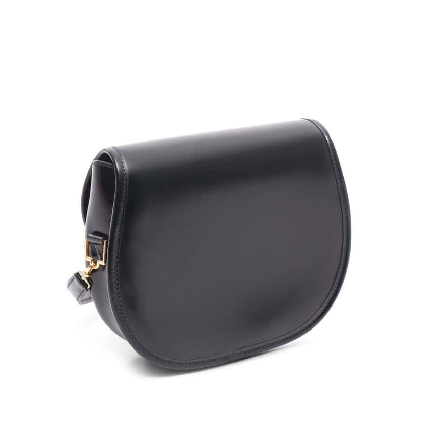 Hermès Box Calf Double H Shoulder Bag Black Leather Good condition - Back View