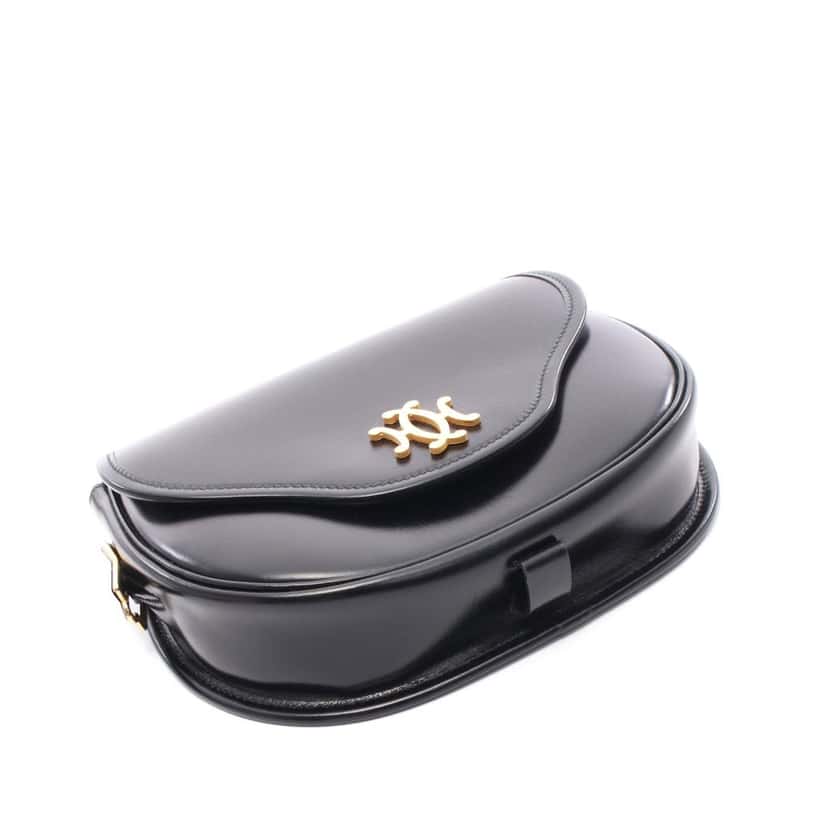 Hermès Box Calf Double H Shoulder Bag Black Leather Good condition - Inside View