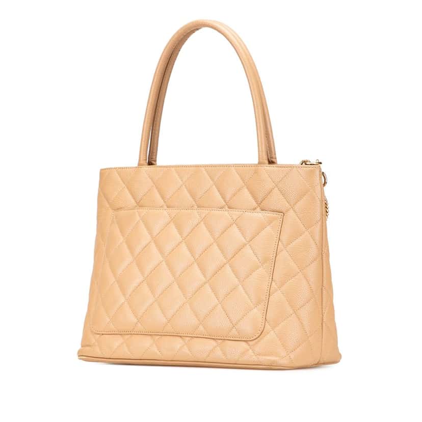 Chanel Caviar Medallion Tote Brown Leather Good condition - Back View