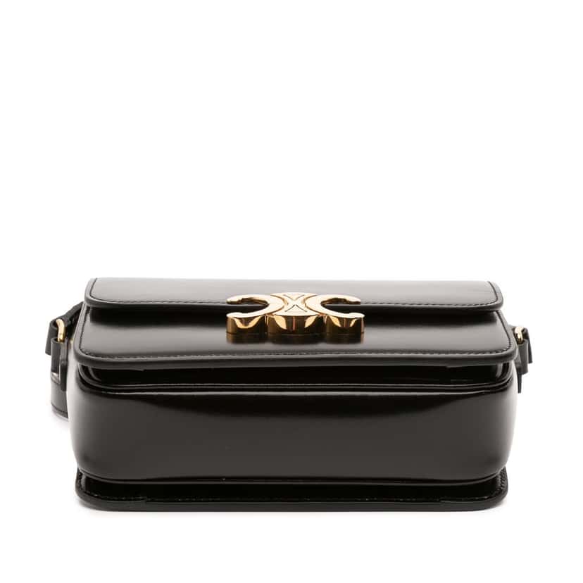 Celine Teen Shiny Calfskin Triomphe Crossbody Black Leather Good condition - Inside View