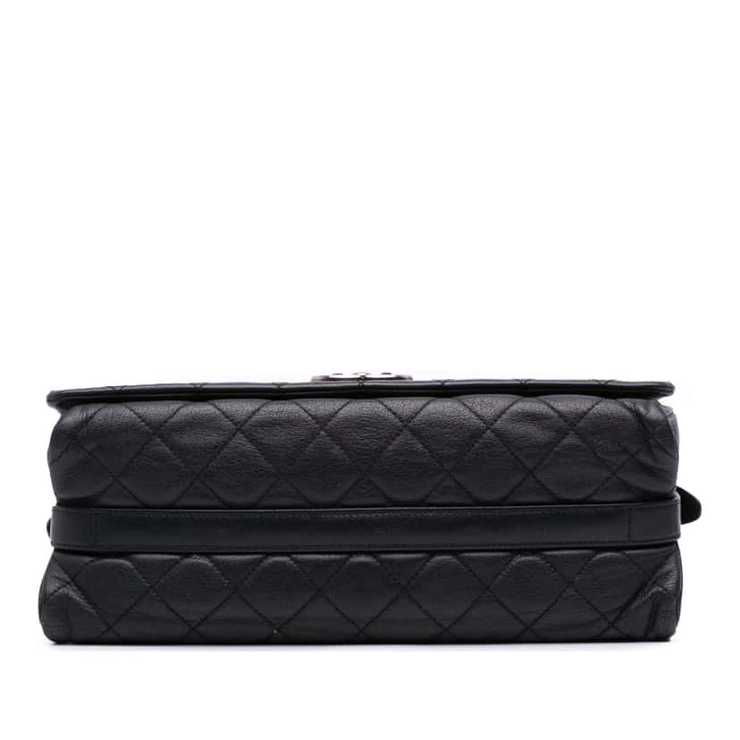 Chanel Large Quilted Goatskin City Rock Flap Black Leather Good condition - Inside View