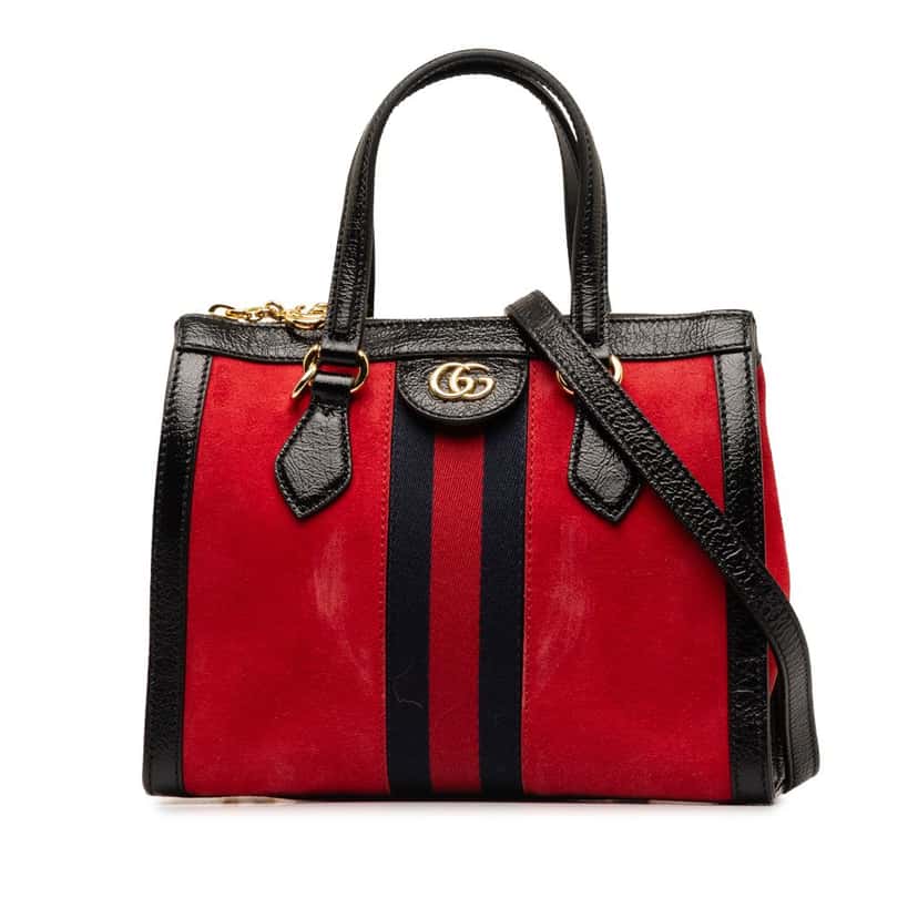Gucci Small Suede Ophidia Satchel Red Leather Good condition - Front View