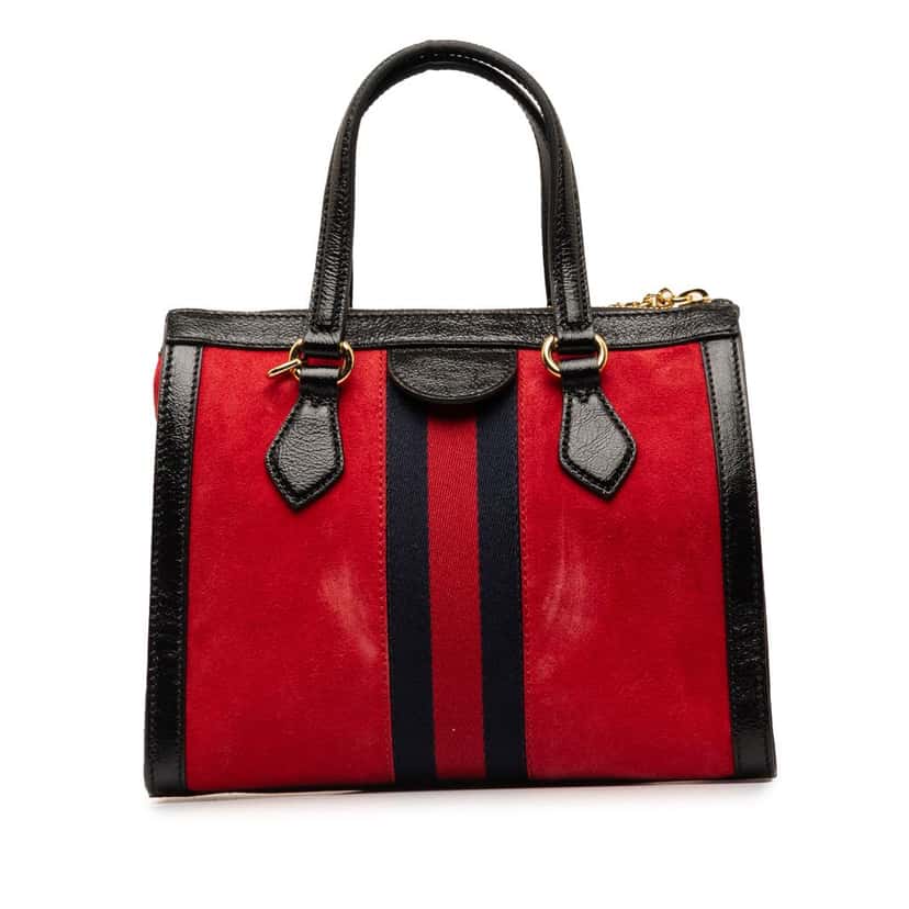 Gucci Small Suede Ophidia Satchel Red Leather Good condition - Inside View