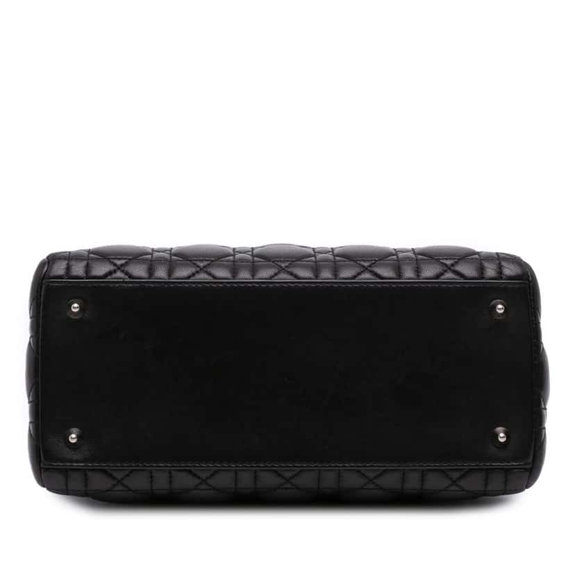 Dior Medium Lambskin Cannage Lady Dior Black Leather Good condition - Inside View