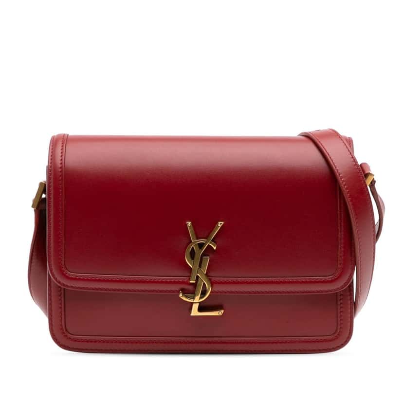 Saint Laurent Medium Calfskin Solferino Satchel In Box Red Leather Very good condition - Front View