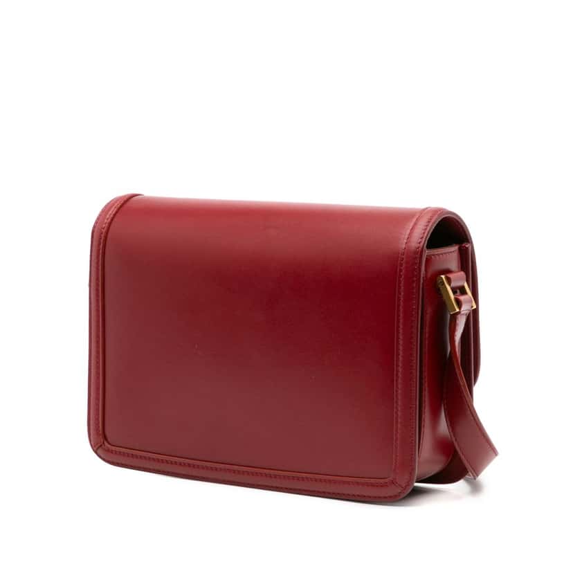 Saint Laurent Medium Calfskin Solferino Satchel In Box Red Leather Very good condition - Back View