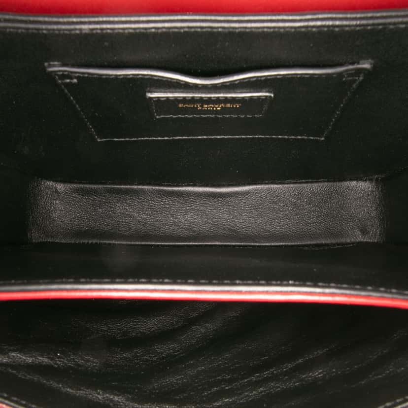 Saint Laurent Medium Calfskin Solferino Satchel In Box Red Leather Very good condition - Model View