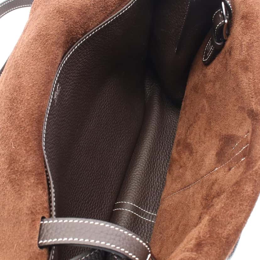 Hermès Taurillon Clemence Halzan 31 Brown Leather Good condition - Inside View