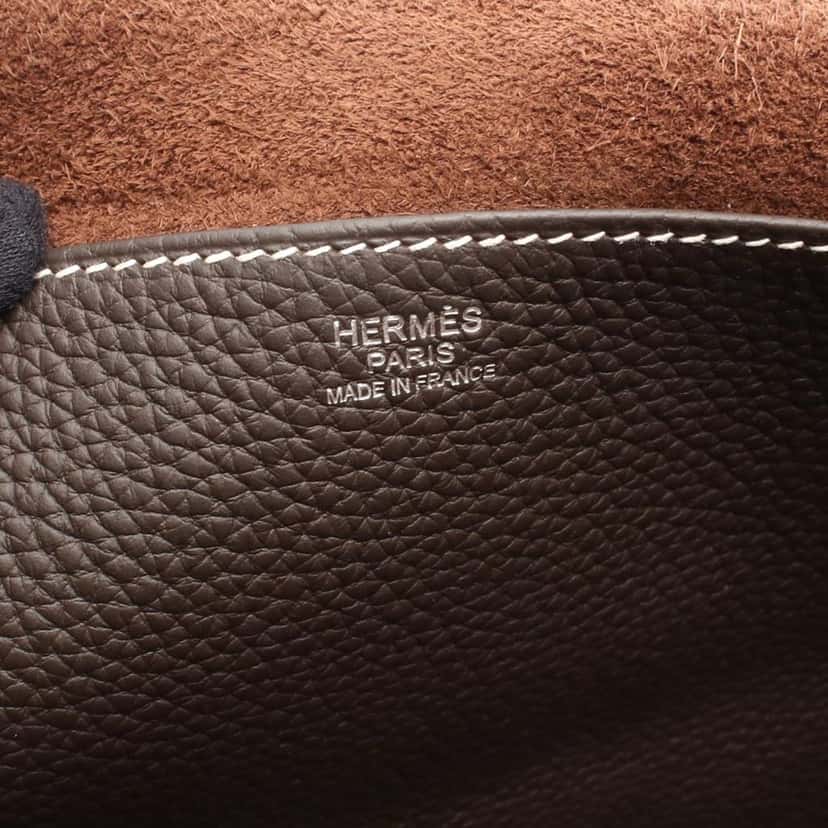 Hermès Taurillon Clemence Halzan 31 Brown Leather Good condition - Model View