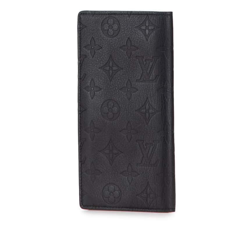 Louis Vuitton Monogram Shadow Brazza Wallet Black Leather Good condition - Back View