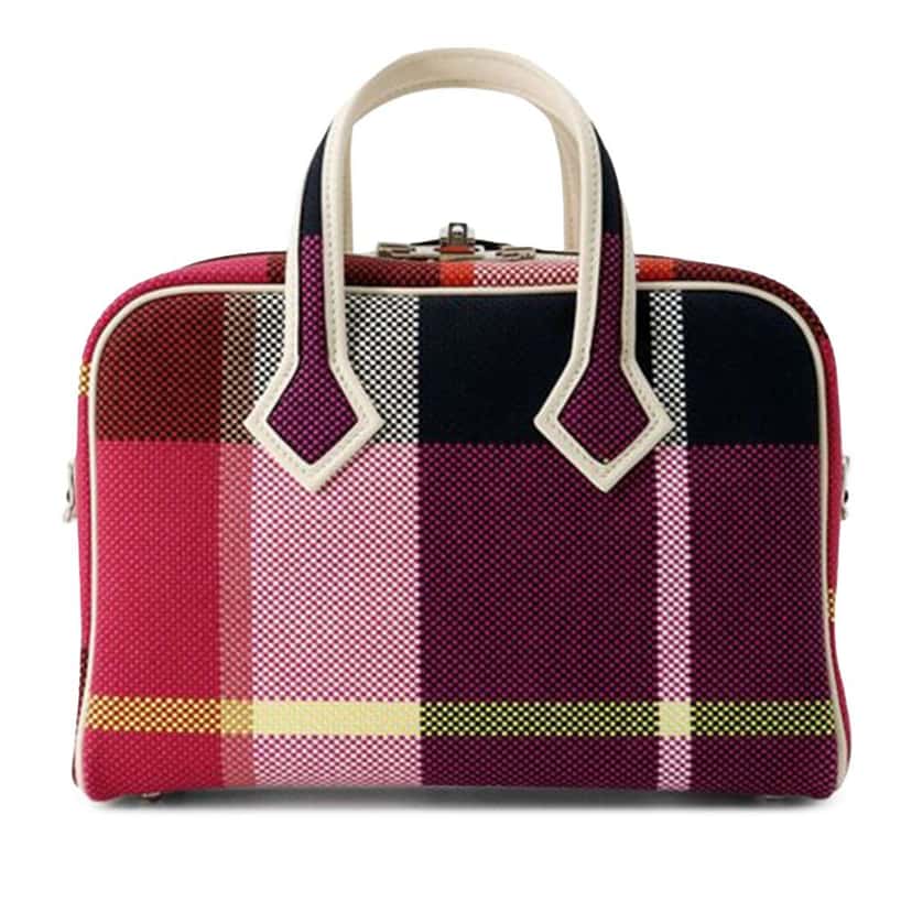 Hermès Mini Toile and Swift Victoria III Fourre Tout Red Canvas Good condition - Front View