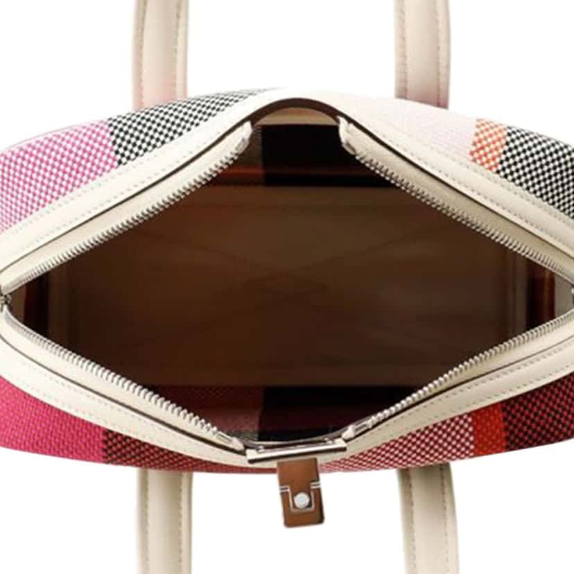 Hermès Mini Toile and Swift Victoria III Fourre Tout Red Canvas Good condition - Model View