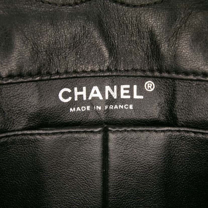 Chanel Medium Classic Canvas Sequin Stripes Double Flap Black Canvas Good condition - Box View
