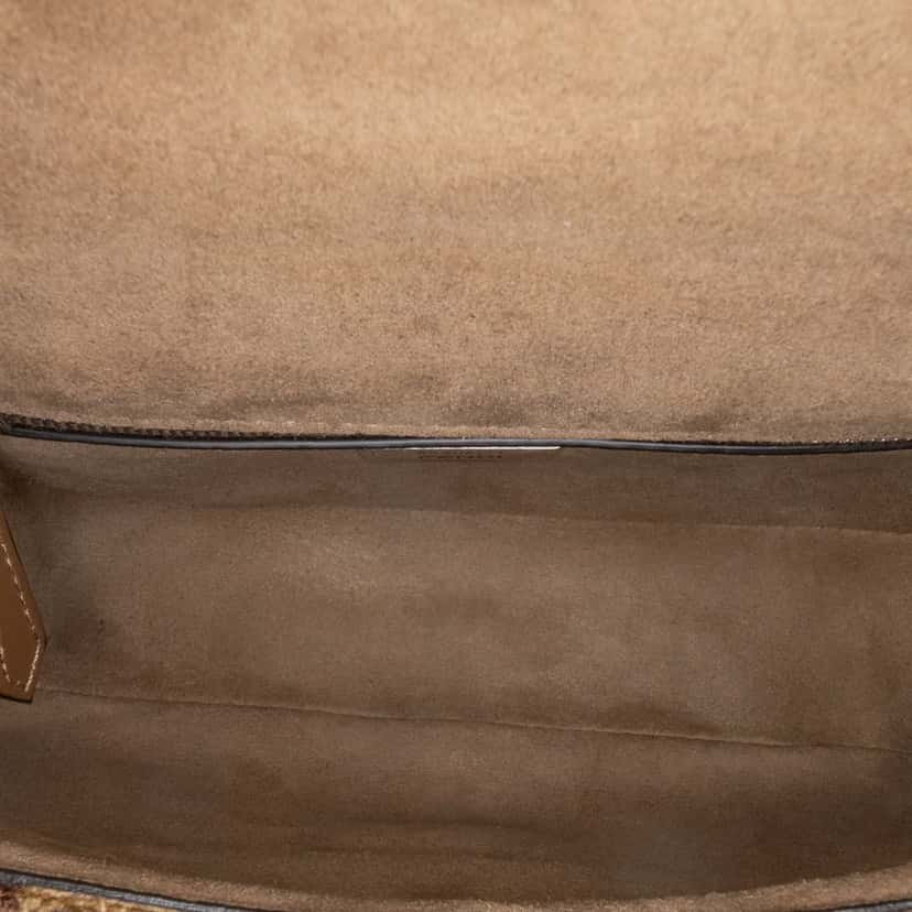 Fendi Zucca Wool Chain Midi Baguette Brown Wool Good condition - Model View
