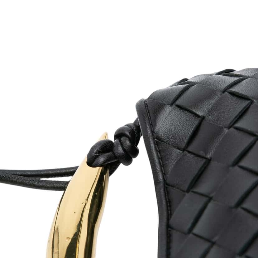 Bottega Veneta Baby Lambskin Intrecciato Sardine Black Leather Good condition - Box View
