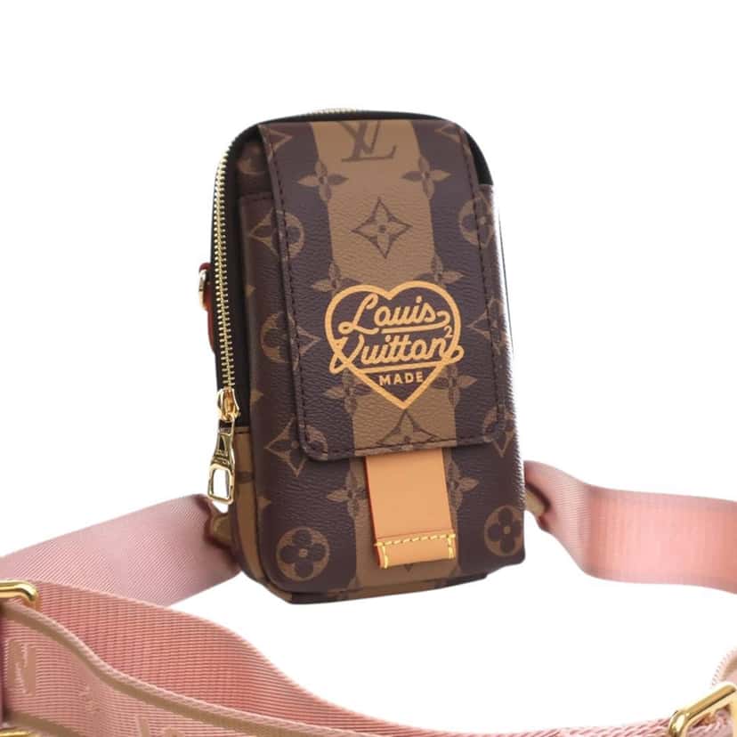 Louis Vuitton Nigo Monogram Reverse Double Phone Pouch Brown Canvas Good condition - Inside View