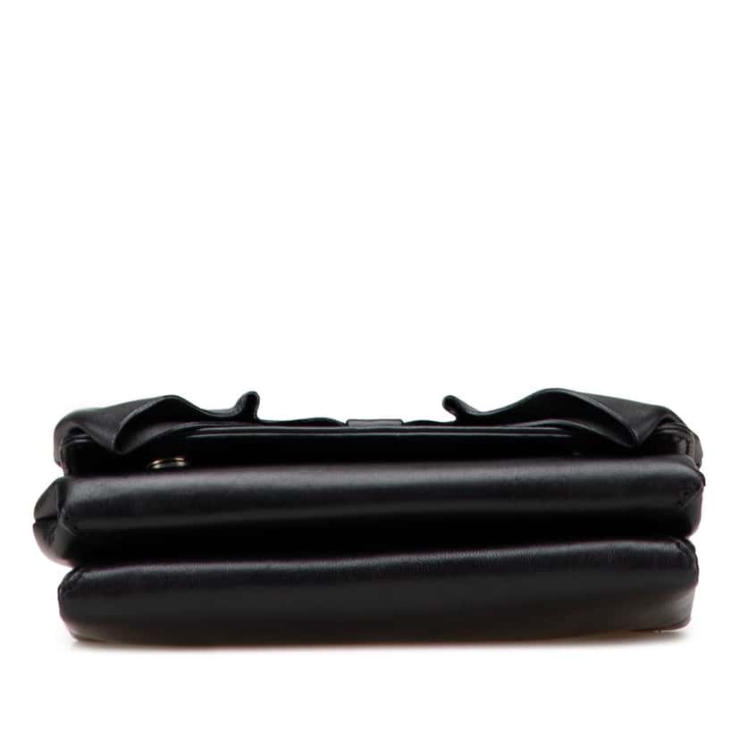 Valentino Leather Bow Flap Clutch On Chain Black Leather Good condition - Inside View