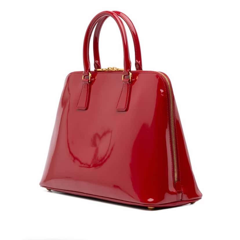 Prada Large Spazzolato Promenade Satchel Red Leather Good condition - Back View