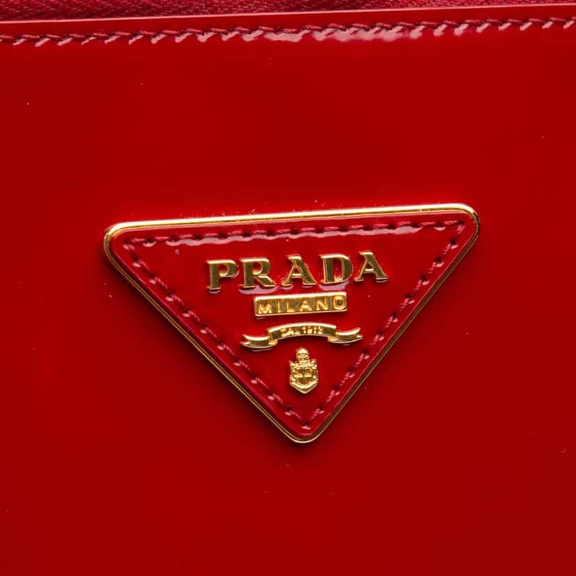 Prada Large Spazzolato Promenade Satchel Red Leather Good condition - Box View