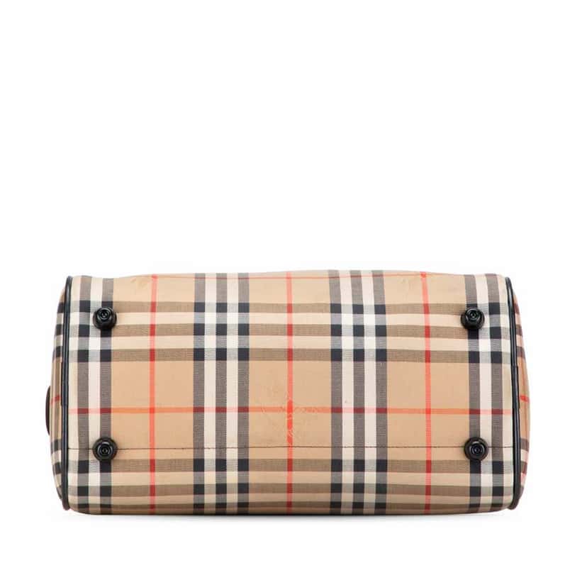 Burberry Haymarket Check Canvas Boston Bag Brown Canvas Good condition - Inside View