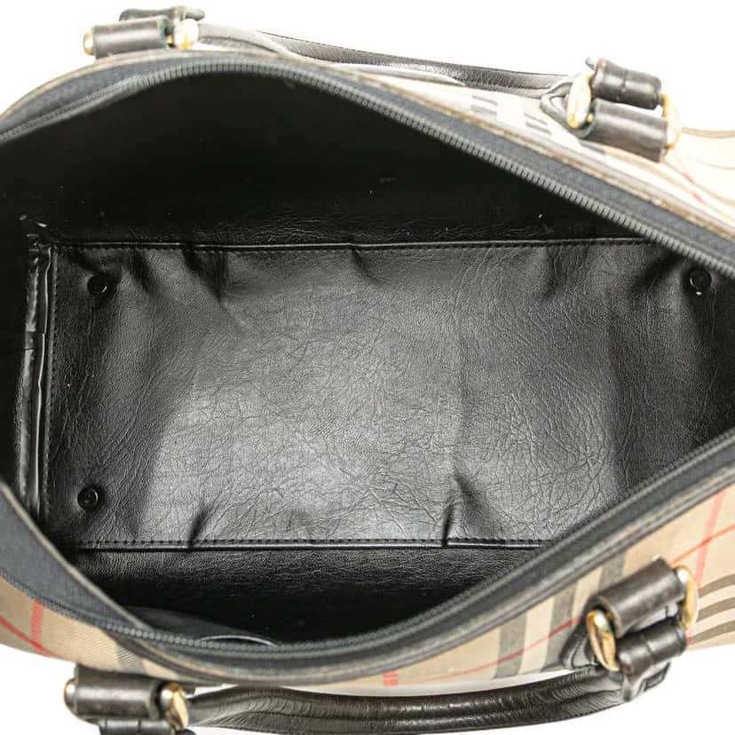 Burberry Haymarket Check Canvas Boston Bag Brown Canvas Good condition - Model View