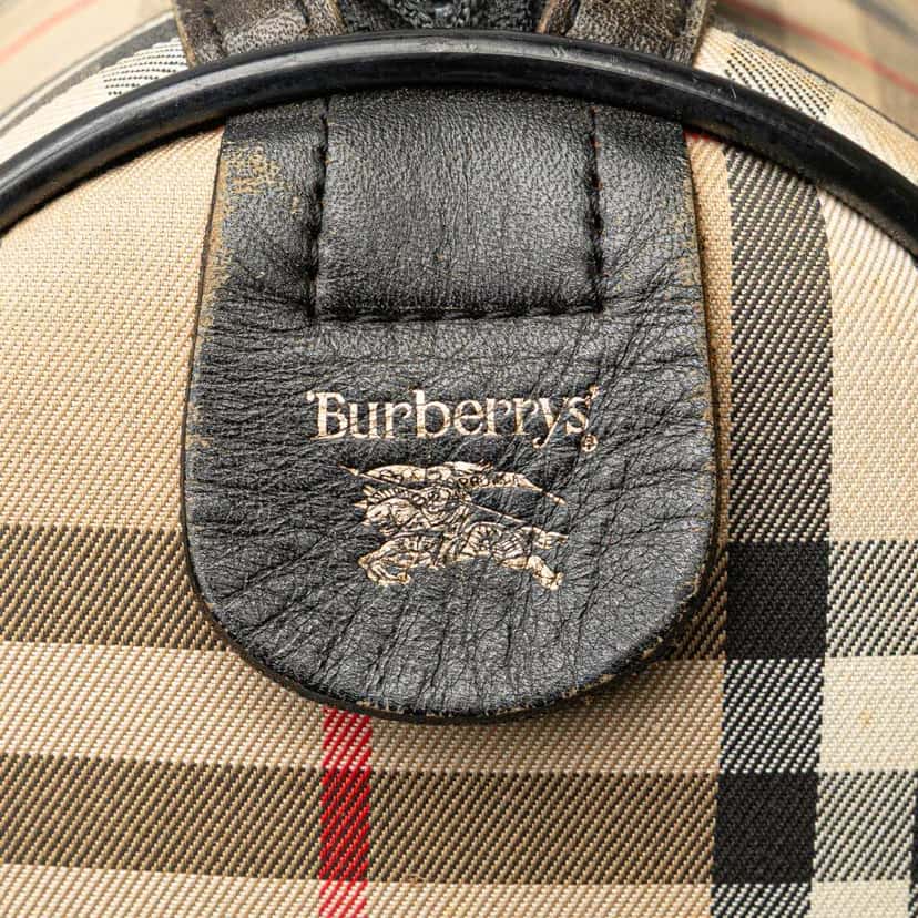 Burberry Haymarket Check Canvas Boston Bag Brown Canvas Good condition - Box View