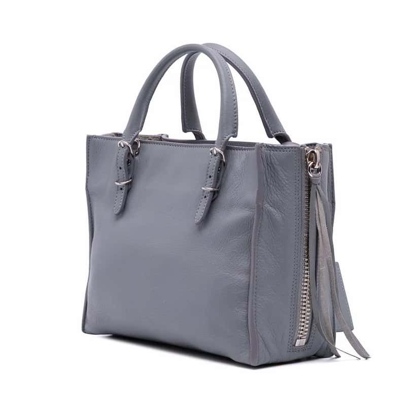 Balenciaga Mini Leather Papier A4 Zip Around Satchel Grey Leather Good condition - Back View