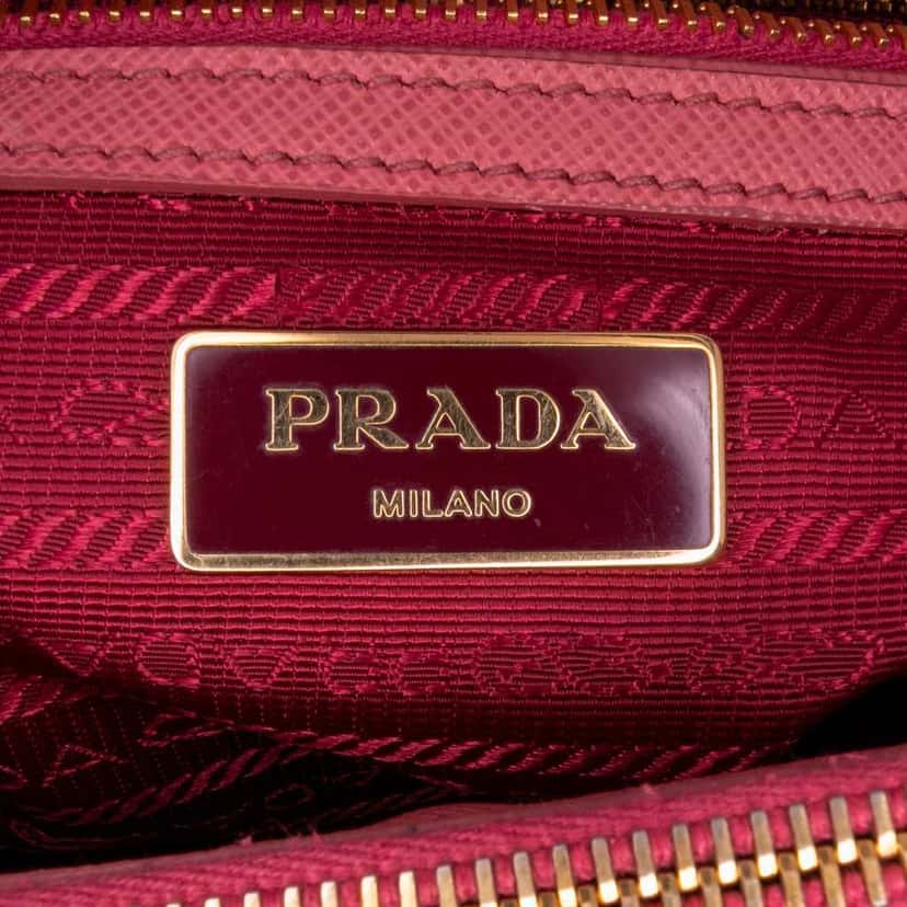 Prada Medium Saffiano Lux Galleria Double Zip Tote Pink Leather Good condition - Box View