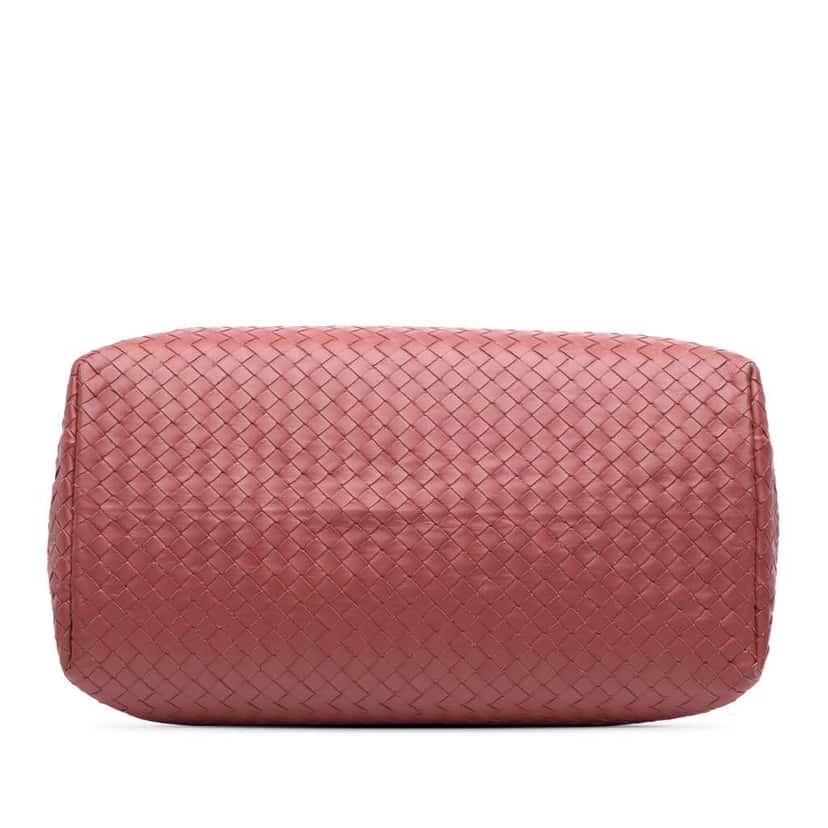 Bottega Veneta Medium Nappa Intrecciato Roma Tote Red Leather Good condition - Inside View