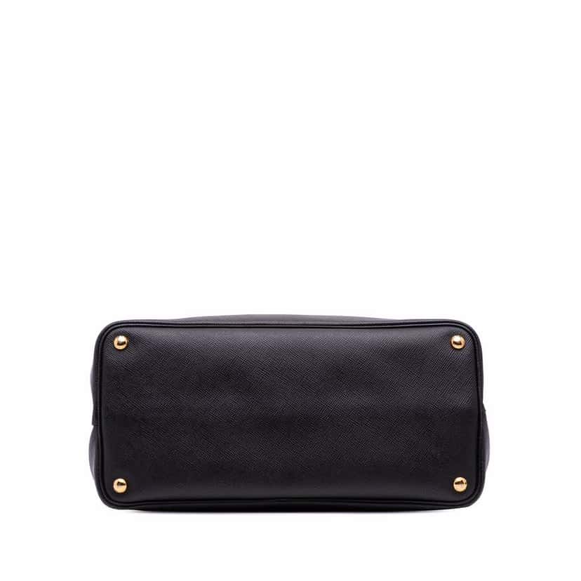 Prada Medium Saffiano Cuir Double Satchel Black Leather Good condition - Inside View