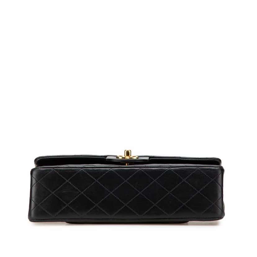 Chanel Medium Classic Lambskin Double Flap Black Leather Good condition - Inside View