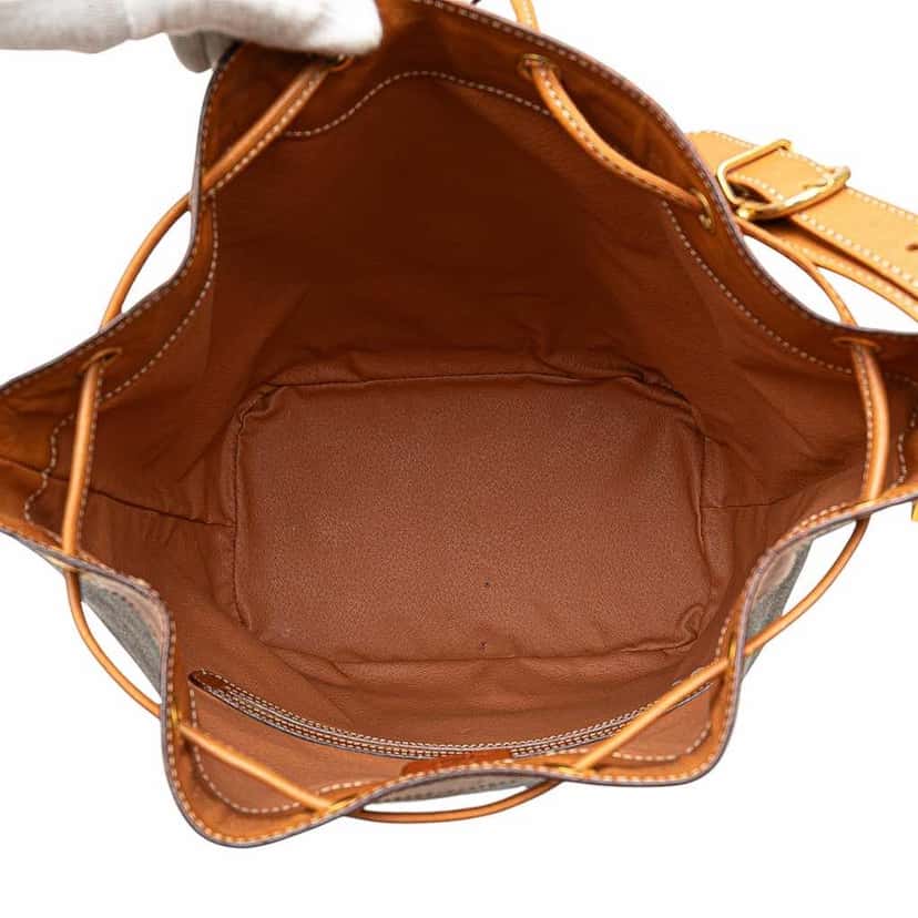 Celine Macadam Coated Canvas Drawstring Bucket Bag Brown Canvas Good condition - Model View