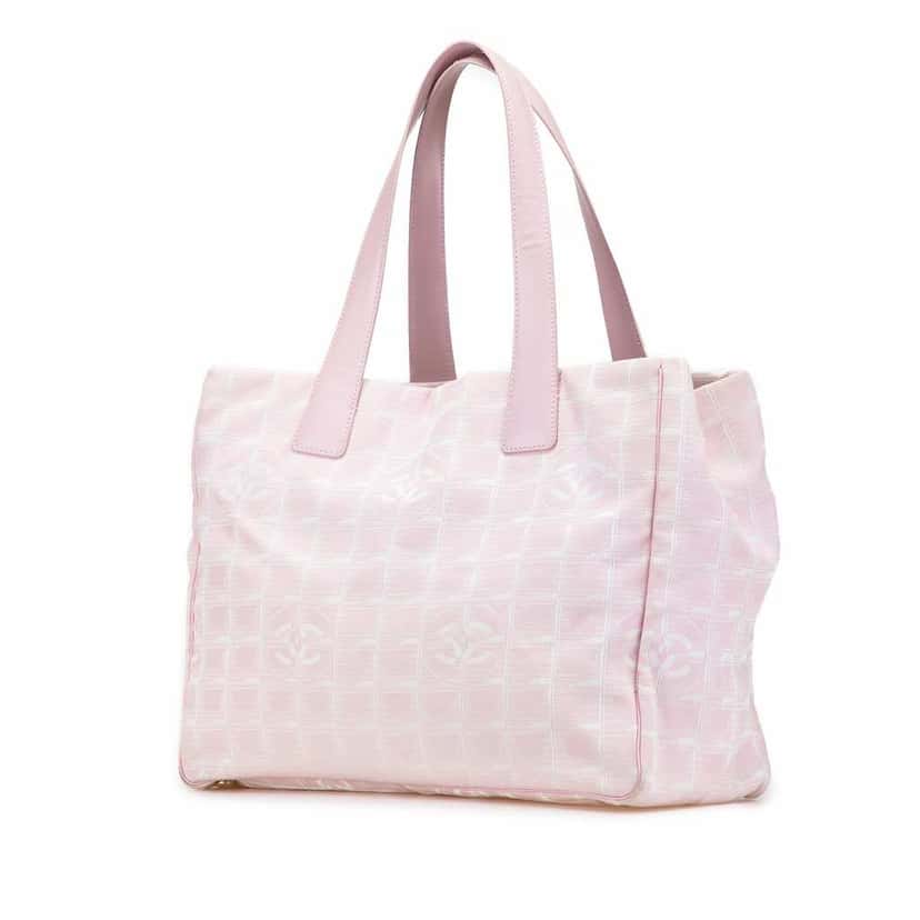 Chanel New Travel Line Nylon Tote Pink Good condition - Back View