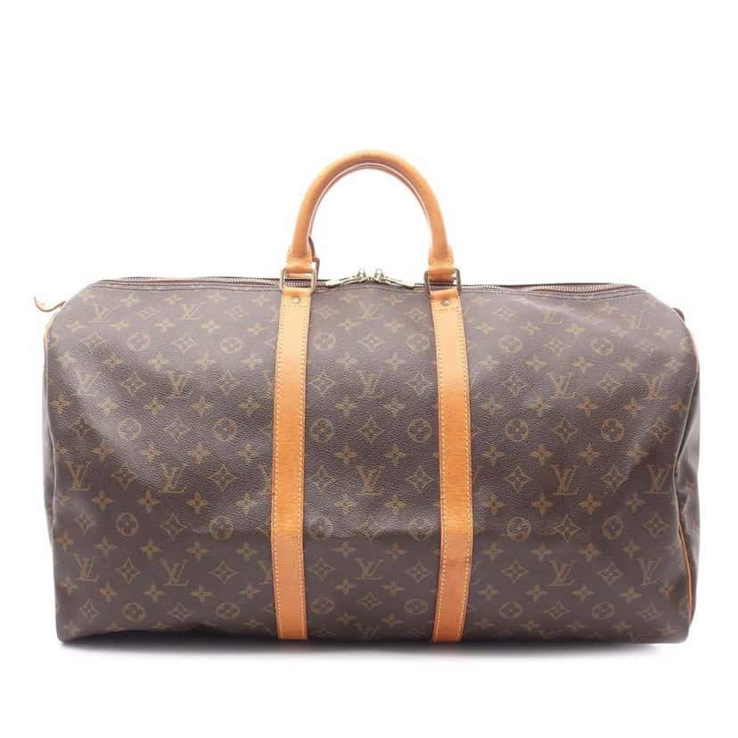 Louis Vuitton Monogram Keepall 55 Brown Canvas Good condition - Front View