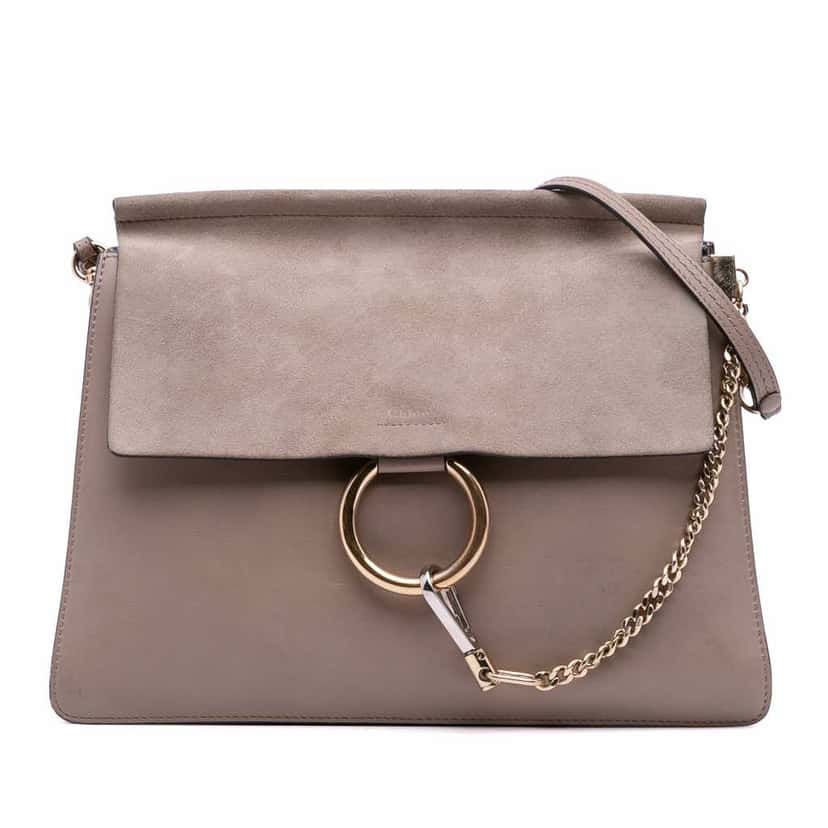 Chloé Medium Leather Faye Shoulder Bag Brown Leather Good condition - Front View