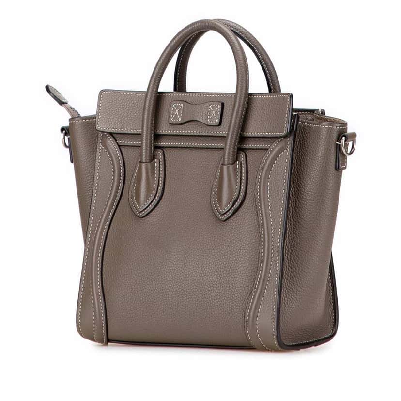 Celine Nano Leather Luggage Tote Brown Leather Good condition - Back View