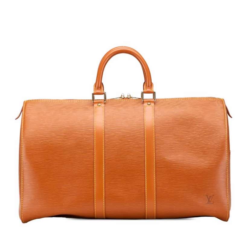 Louis Vuitton Epi Keepall 45 Brown Leather Good condition - Front View