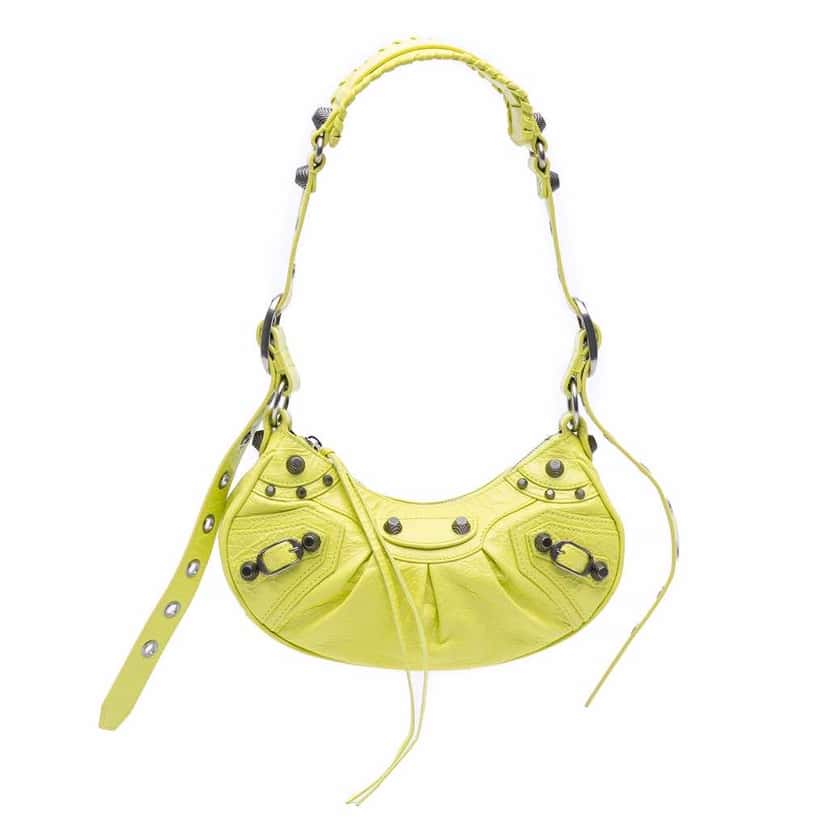 Balenciaga Lambskin Motocross Le Cagole XS Yellow Leather Very good condition - Front View