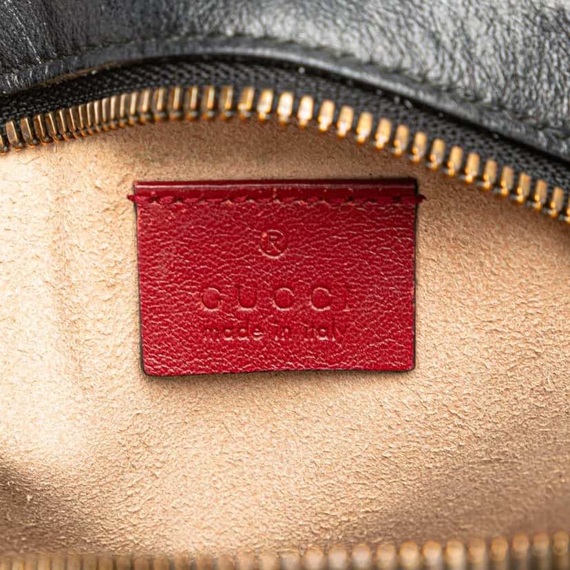 Gucci Mini GG Marmont Matelasse Leather Torchon Round Crossbody Black Leather Good condition - Box View