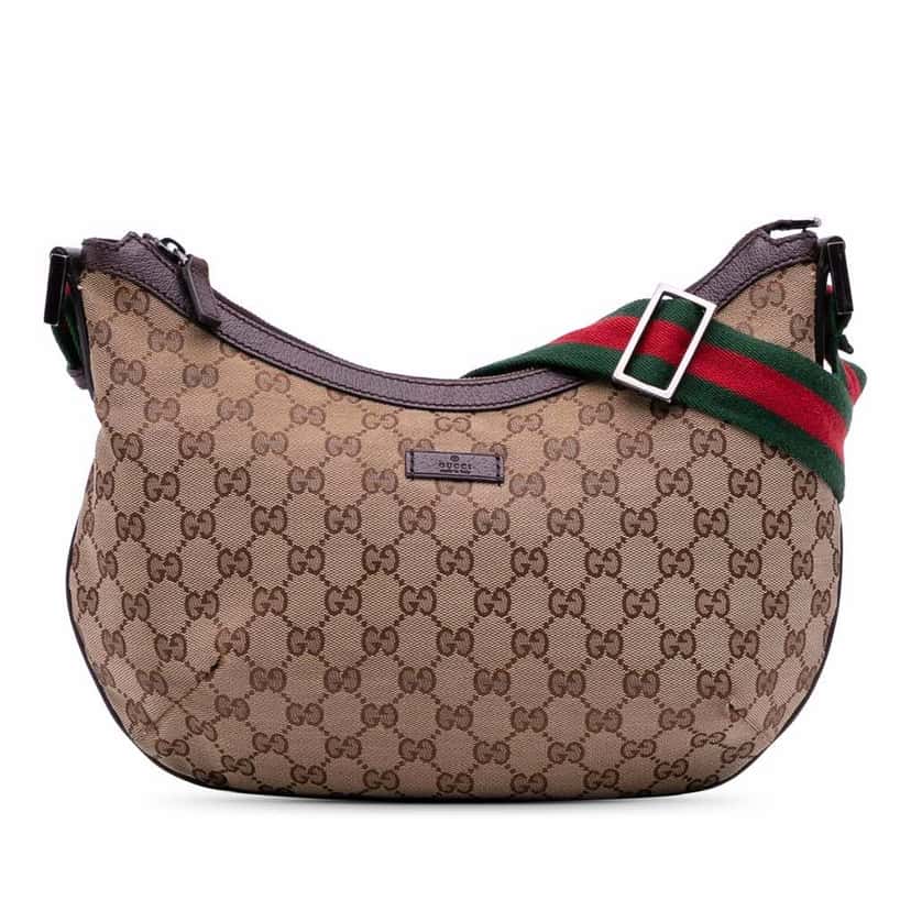 Gucci GG Canvas Web Crossbody Brown Canvas Good condition - Front View